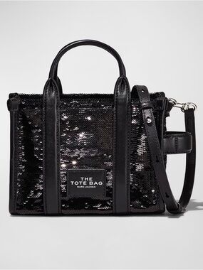 MARC JACOBS Taille Black Sequin Crossbody w Handle NWT